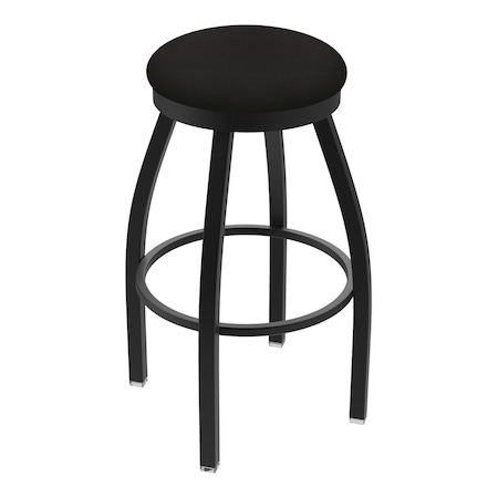 Holland Bar Stool Co 25" Swivel Counter Stool, Black Wrinkle, Canter Espresso Seat 80225BW003